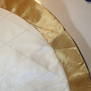 Festive Gold and Cream Christmas  Tree Skirt